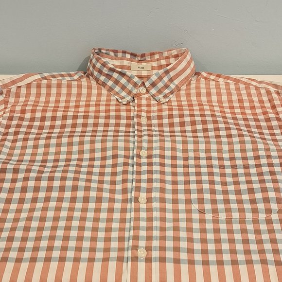 J. Crew Men's Large Slim Fit Stretch 98% Organic Cotton Shirt Style AI902 - Picture 6 of 15